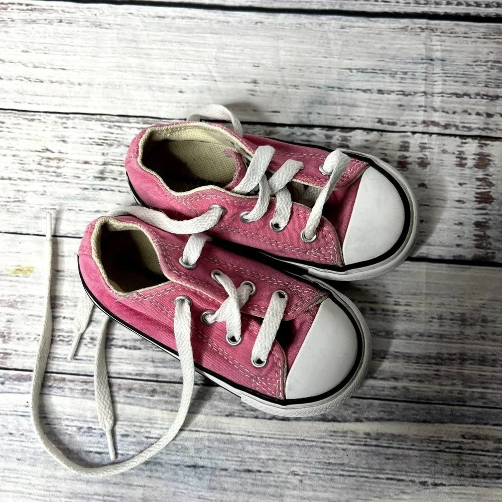 Converse Pink Low Top Toddler Sneakers Girls 6